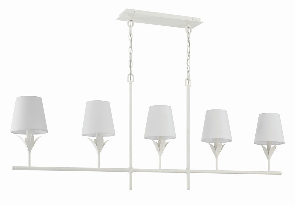 Crystorama 537-MT Five Light Chandelier, Matte White