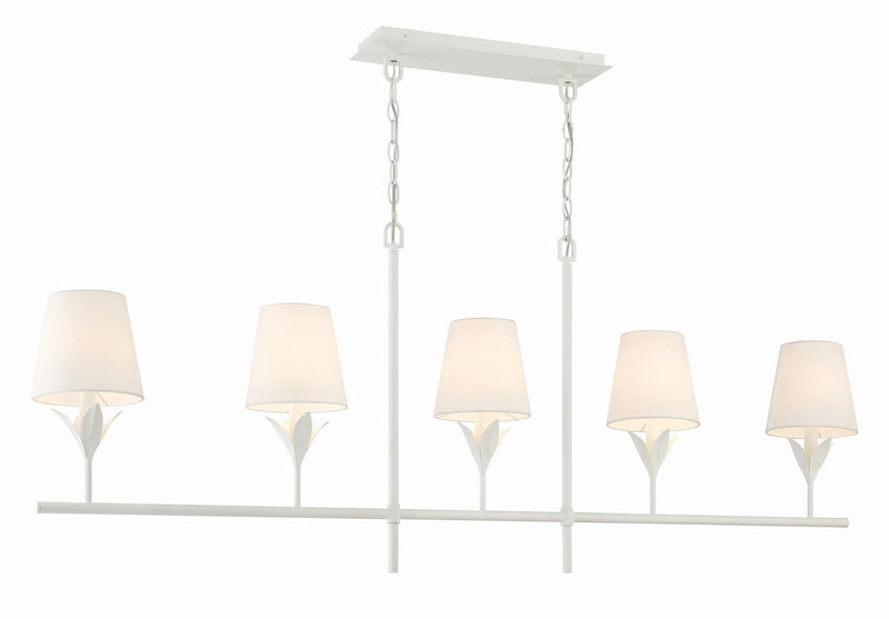 Crystorama 537-MT Five Light Chandelier, Matte White