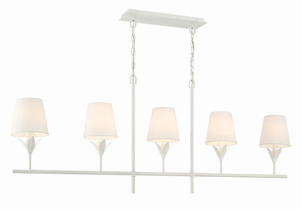 Crystorama 537-MT Five Light Chandelier, Matte White