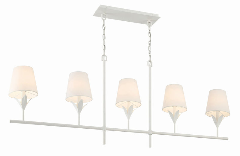 Crystorama 537-MT Five Light Chandelier, Matte White