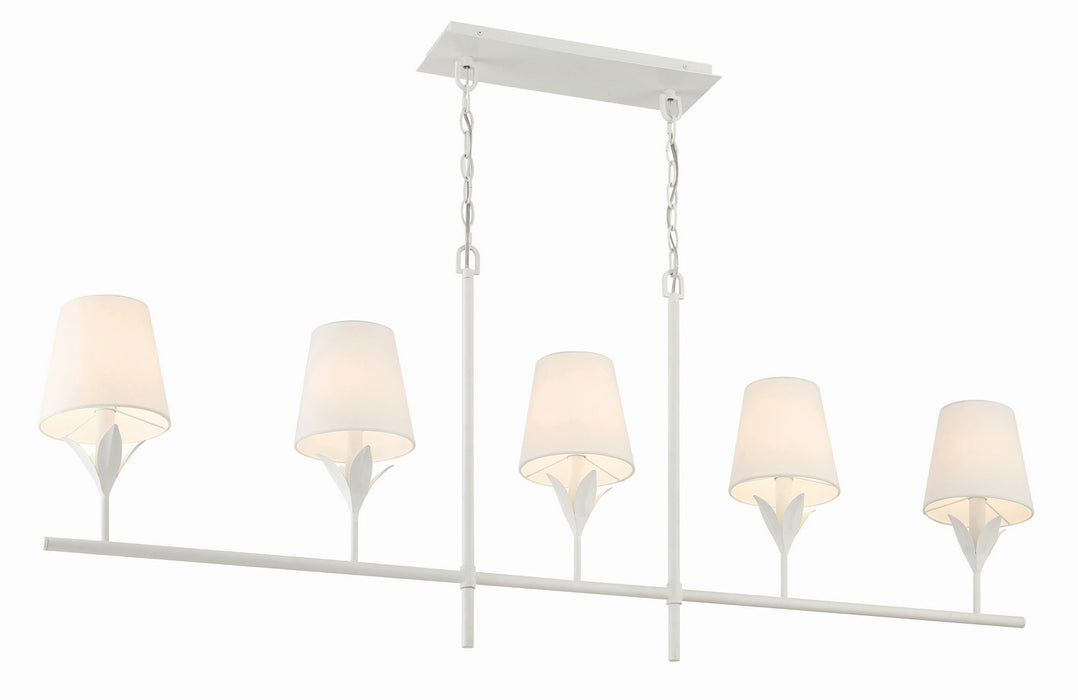 Crystorama 537-MT Five Light Chandelier, Matte White