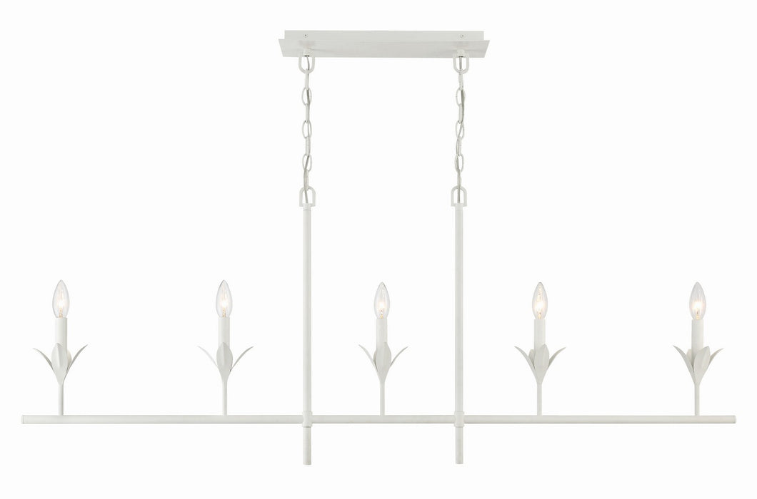 Crystorama 537-MT Five Light Chandelier, Matte White