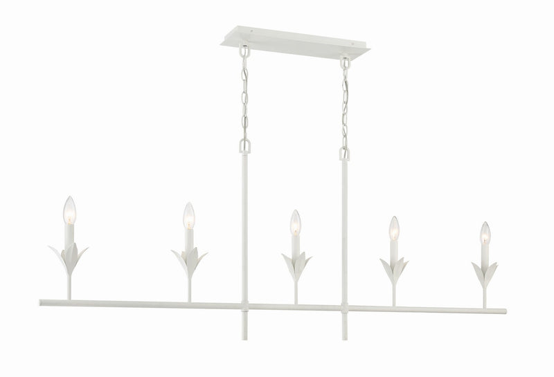 Crystorama 537-MT Five Light Chandelier, Matte White