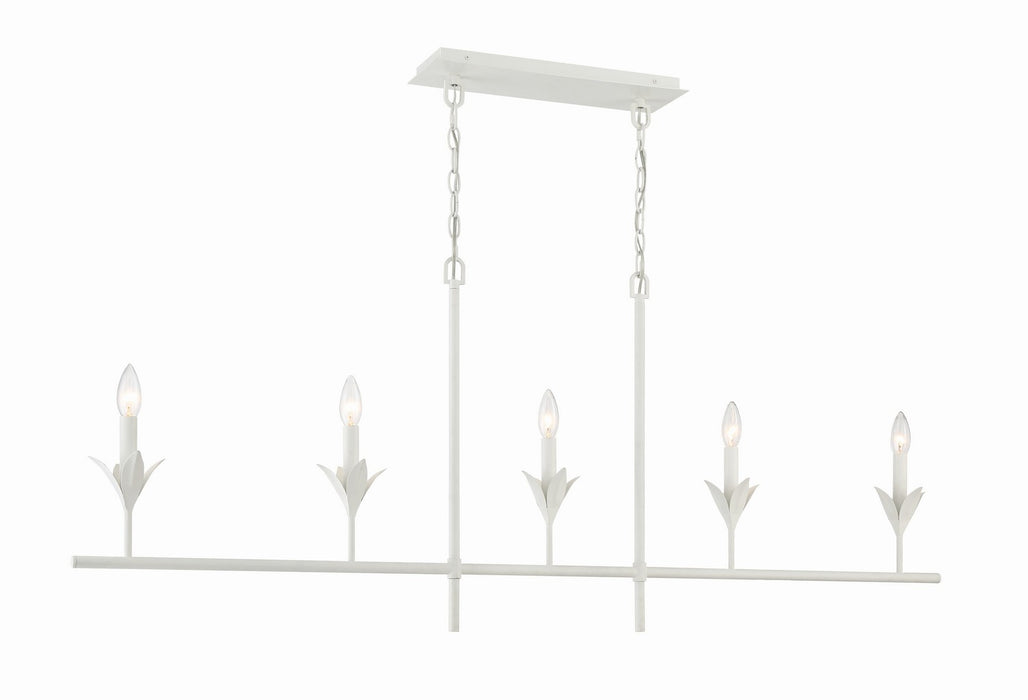 Crystorama 537-MT Five Light Chandelier, Matte White