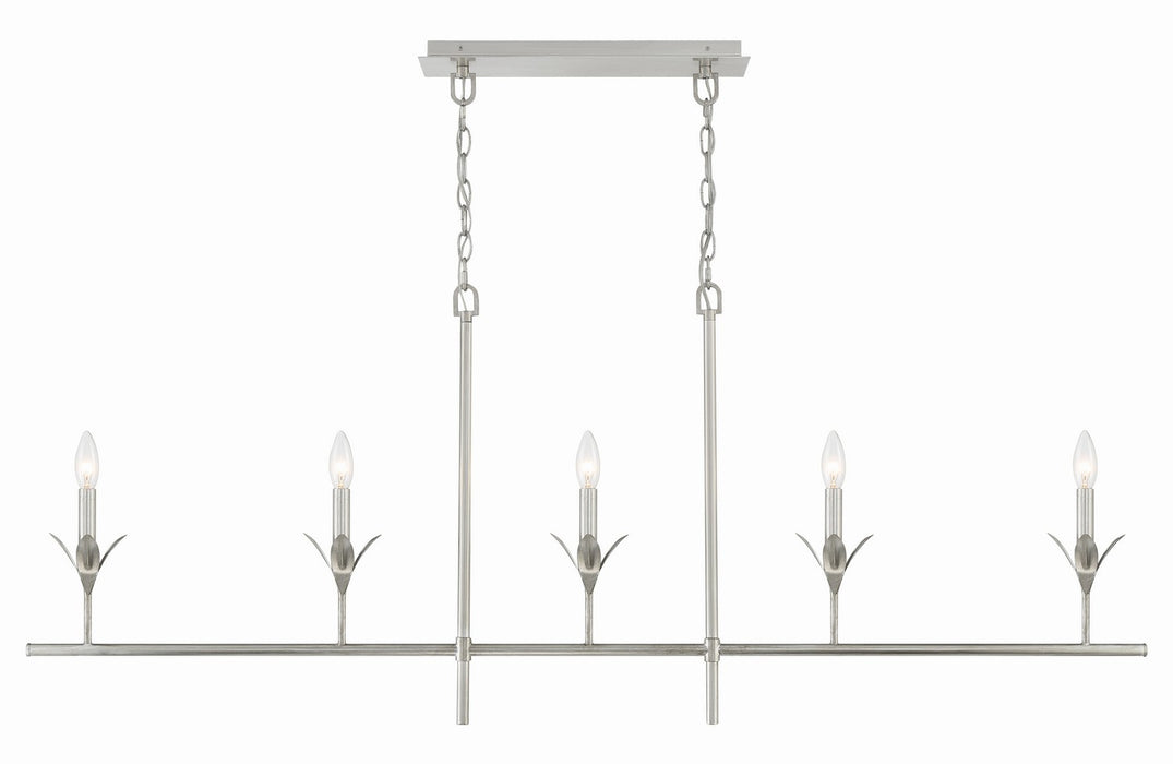 Crystorama 537-SA Five Light Chandelier, Antique Silver