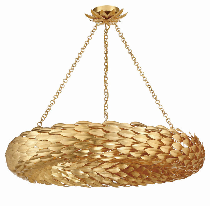 Crystorama 538-GA_CEILING Eight Light Semi Flush Mount, Antique Gold