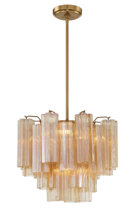 Crystorama ADD-300-AG-AM Four Light Chandelier, Aged Brass