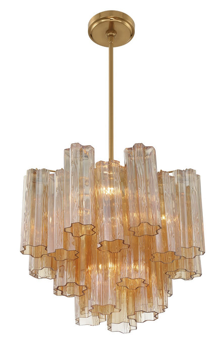 Crystorama ADD-300-AG-AM Four Light Chandelier, Aged Brass