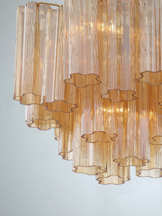 Crystorama ADD-300-AG-AM Four Light Chandelier, Aged Brass