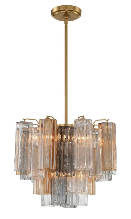 Crystorama ADD-300-AG-AU Four Light Chandelier, Aged Brass