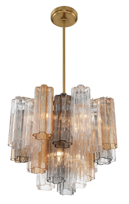 Crystorama ADD-300-AG-AU Four Light Chandelier, Aged Brass