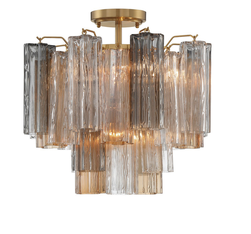 Crystorama ADD-300-AG-AU_CEILING Four Light Semi Flush Mount, Aged Brass