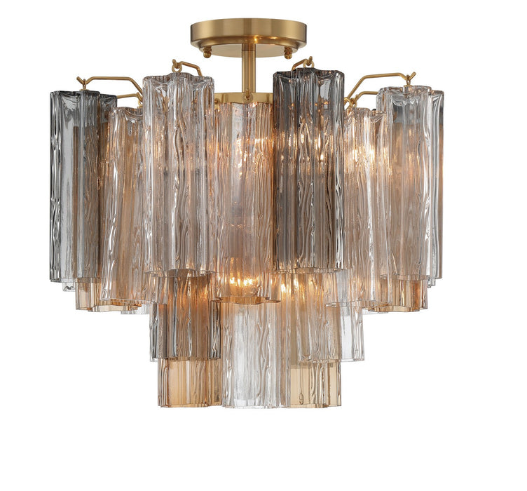 Crystorama ADD-300-AG-AU_CEILING Four Light Semi Flush Mount, Aged Brass