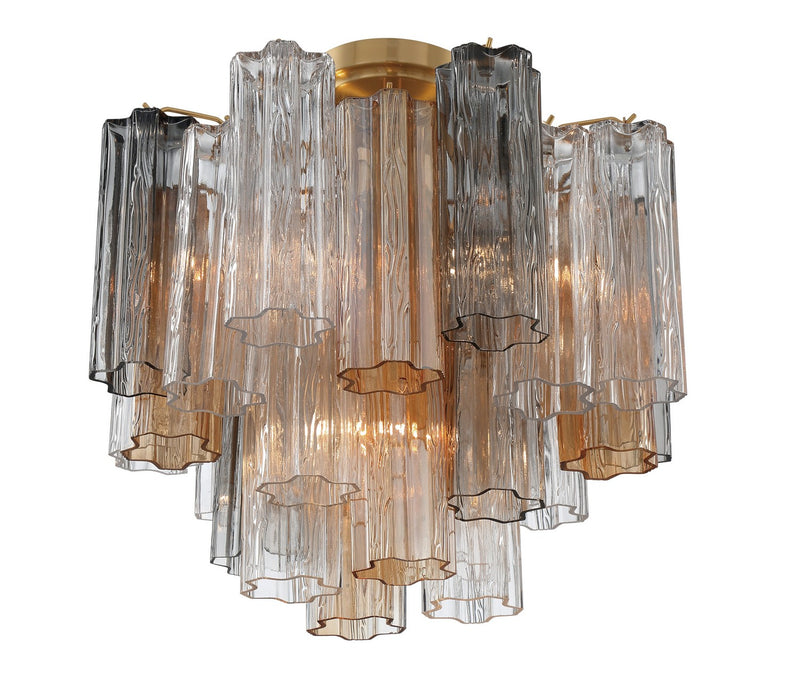 Crystorama ADD-300-AG-AU_CEILING Four Light Semi Flush Mount, Aged Brass