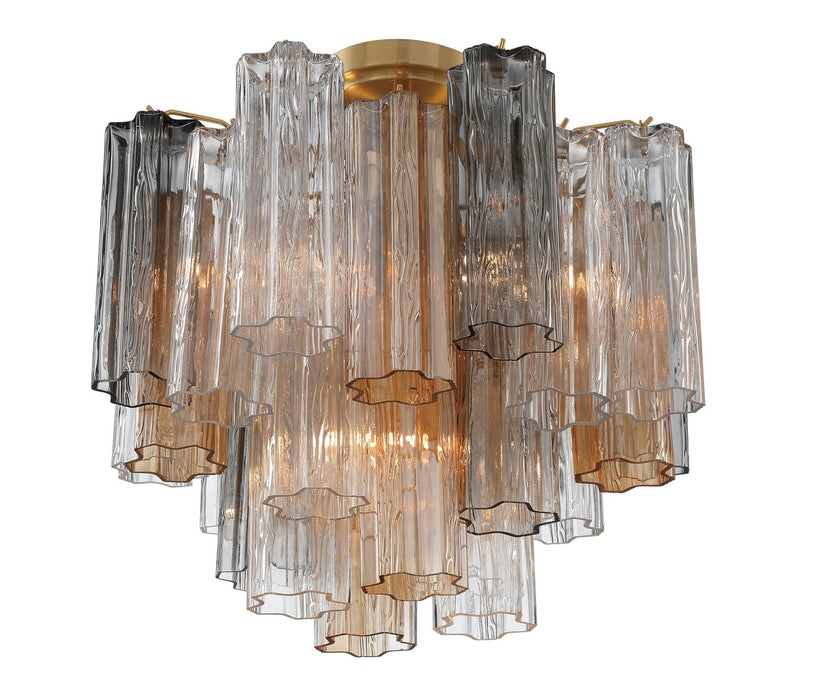 Crystorama ADD-300-AG-AU_CEILING Four Light Semi Flush Mount, Aged Brass