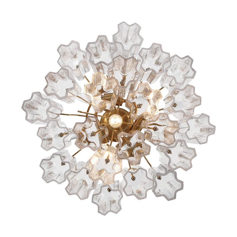 Crystorama ADD-300-AG-CL Four Light Chandelier, Aged Brass