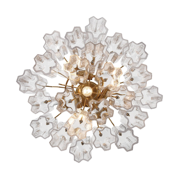 Crystorama ADD-300-AG-CL Four Light Chandelier, Aged Brass
