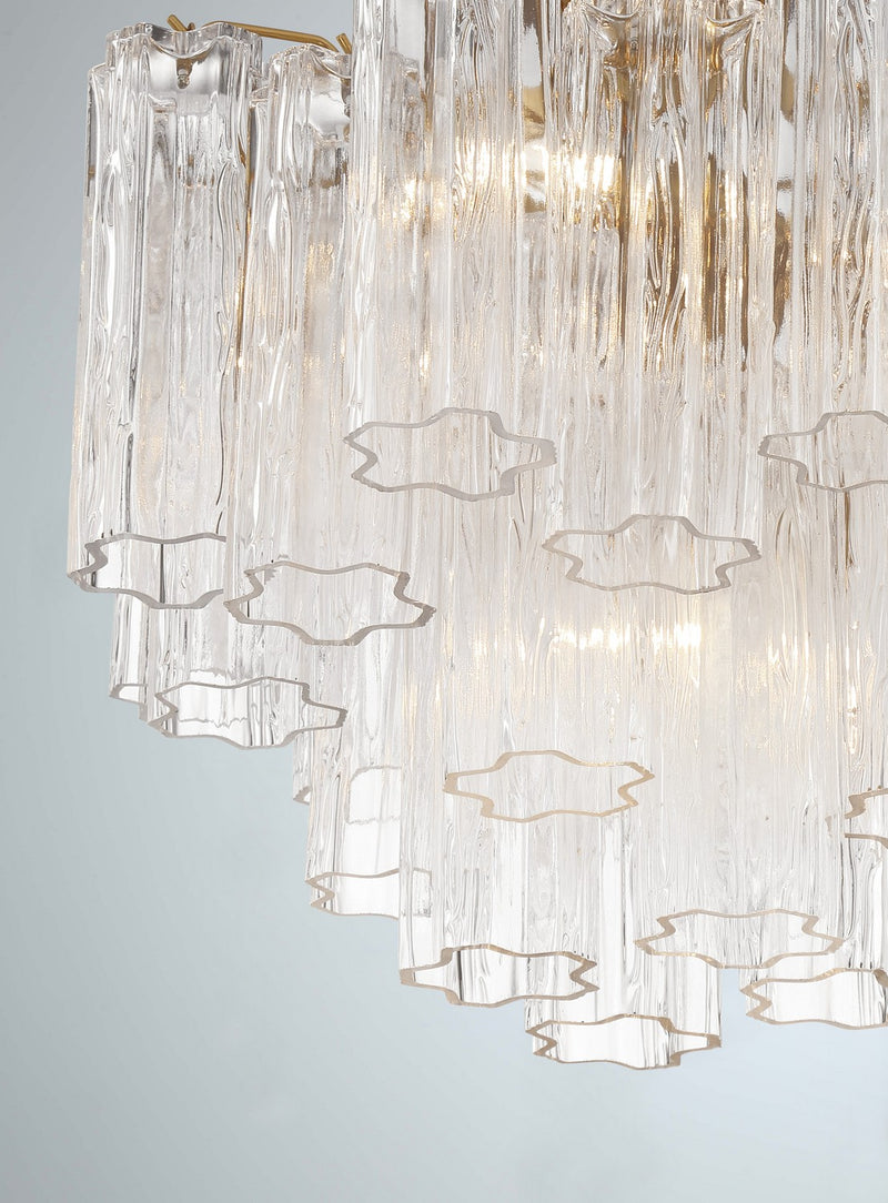 Crystorama ADD-300-AG-CL Four Light Chandelier, Aged Brass