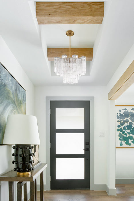 Crystorama ADD-300-AG-CL Four Light Chandelier, Aged Brass