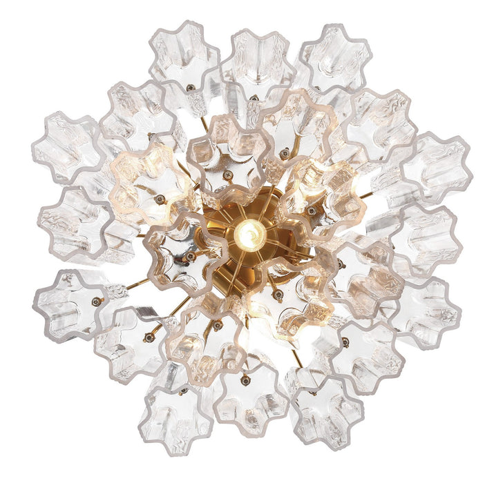Crystorama ADD-300-AG-CL_CEILING Four Light Semi Flush Mount, Aged Brass
