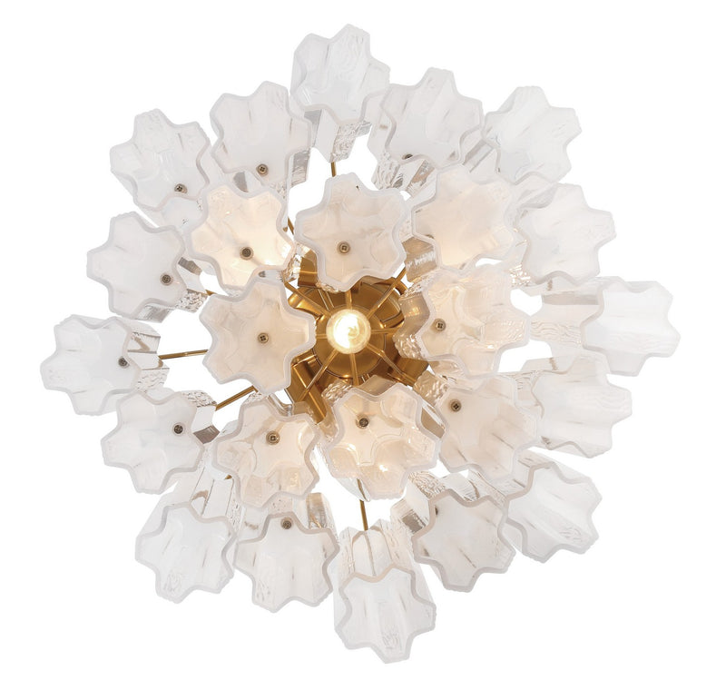 Crystorama ADD-300-AG-WH_CEILING Four Light Semi Flush Mount, Aged Brass