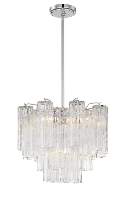 Crystorama ADD-300-CH-CL Four Light Chandelier, Polished Chrome