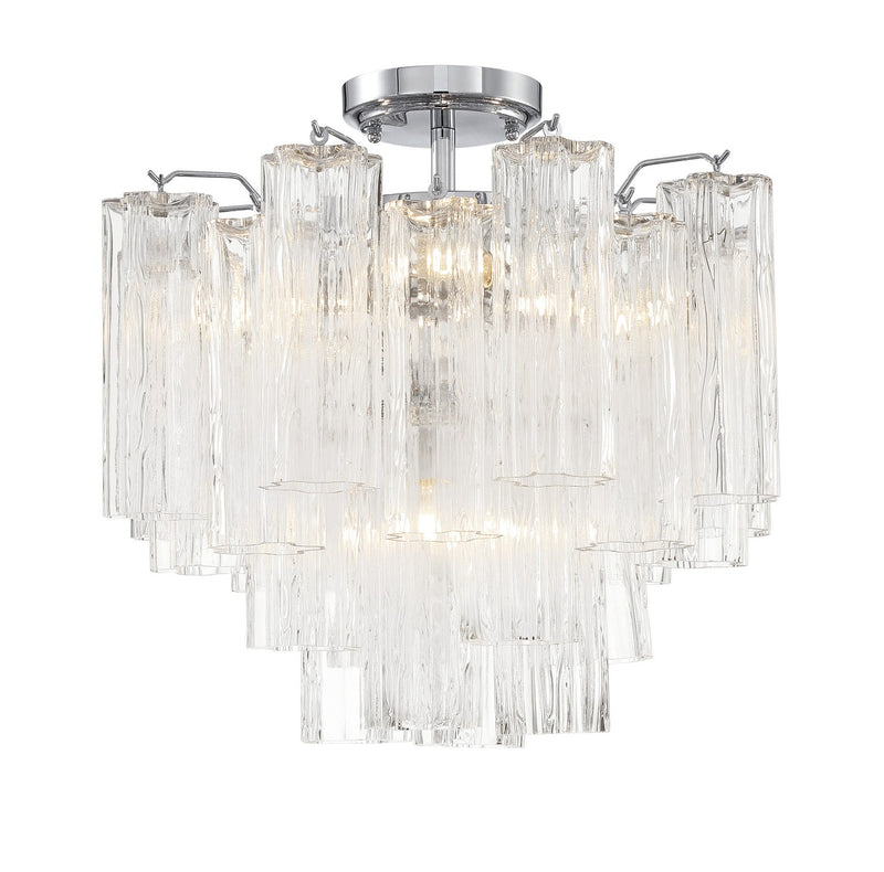 Crystorama ADD-300-CH-CL_CEILING Four Light Semi Flush Mount, Polished Chrome