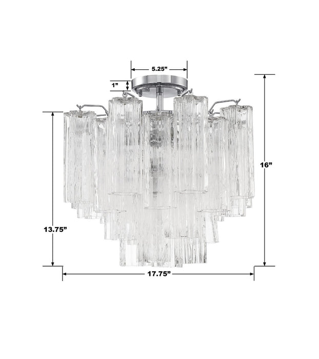 Crystorama ADD-300-CH-CL_CEILING Four Light Semi Flush Mount, Polished Chrome