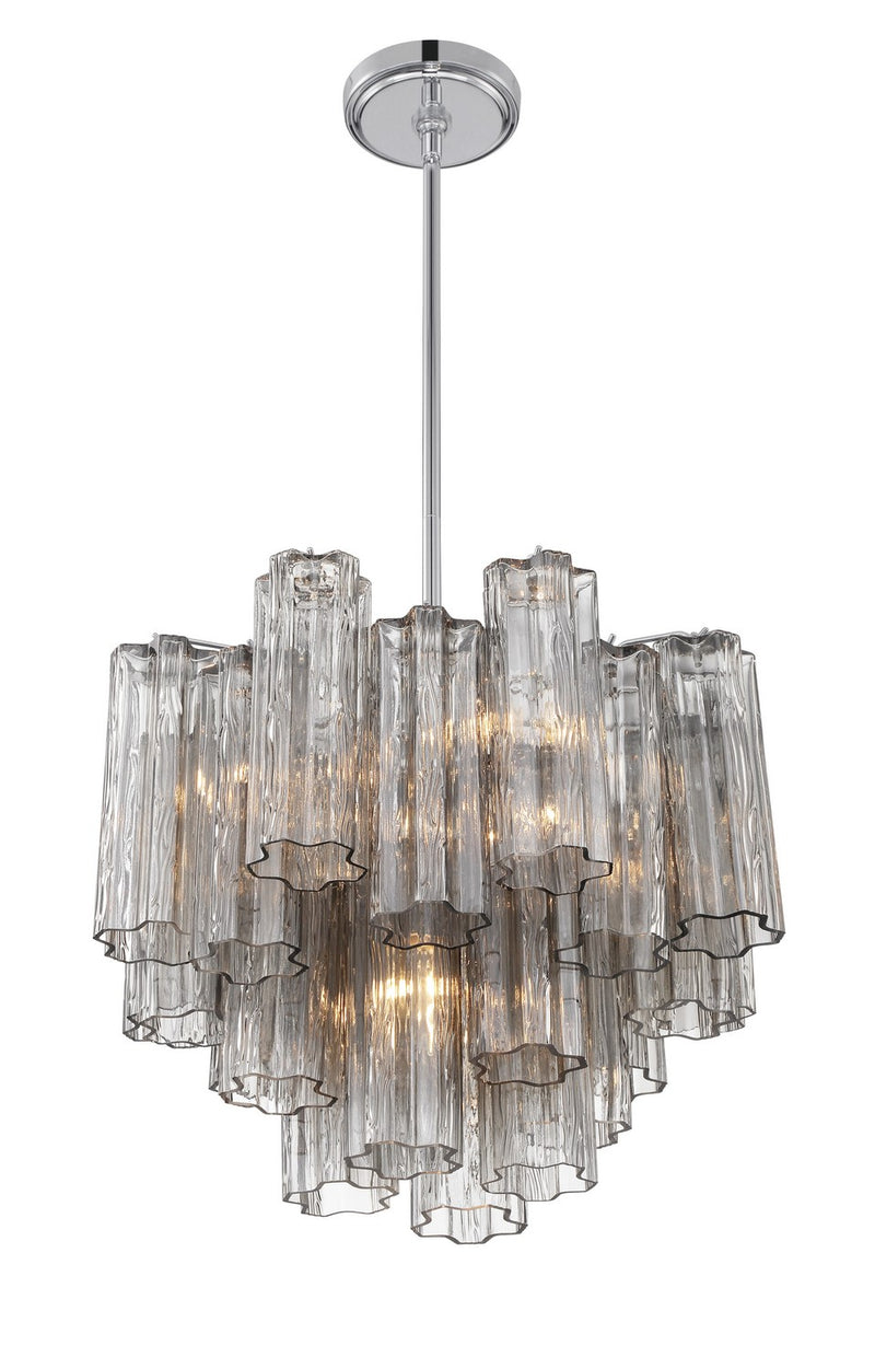 Crystorama ADD-300-CH-SM Four Light Chandelier, Polished Chrome