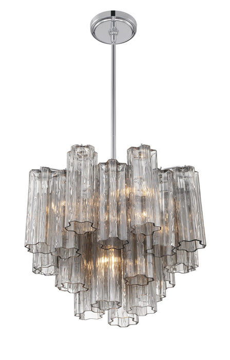Crystorama ADD-300-CH-SM Four Light Chandelier, Polished Chrome