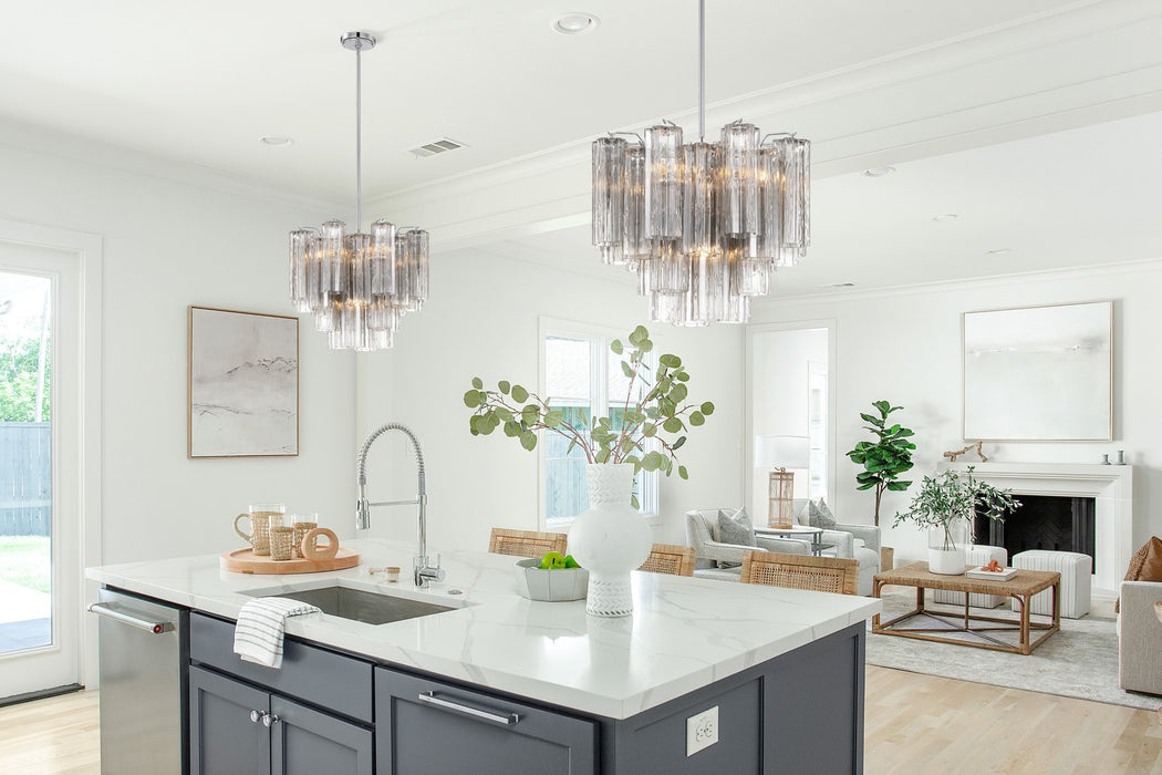 Crystorama ADD-300-CH-SM Four Light Chandelier, Polished Chrome