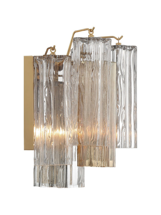 Crystorama ADD-302-AG-AU Two Light Wall Sconce, Aged Brass