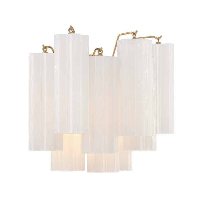 Crystorama ADD-302-AG-WH Two Light Wall Sconce, Aged Brass