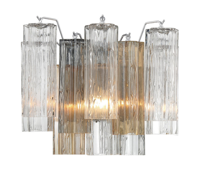 Crystorama ADD-302-CH-AU Two Light Wall Sconce, Polished Chrome