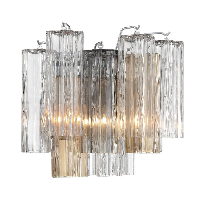 Crystorama ADD-302-CH-AU Two Light Wall Sconce, Polished Chrome