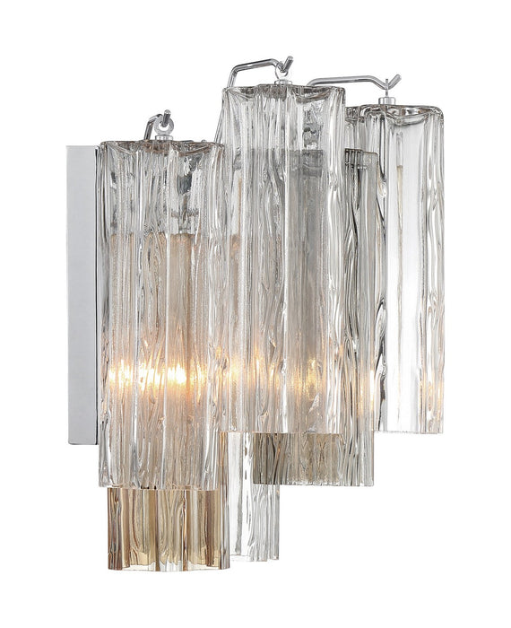 Crystorama ADD-302-CH-AU Two Light Wall Sconce, Polished Chrome