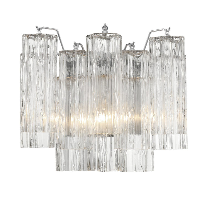 Crystorama ADD-302-CH-CL Two Light Wall Sconce, Polished Chrome