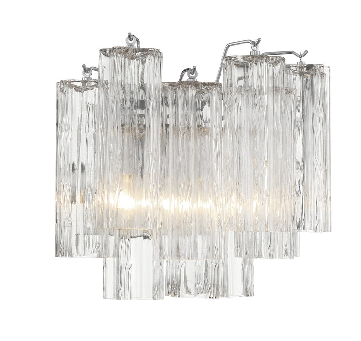 Crystorama ADD-302-CH-CL Two Light Wall Sconce, Polished Chrome
