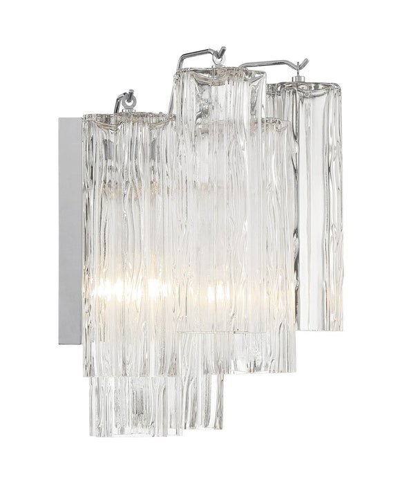 Crystorama ADD-302-CH-CL Two Light Wall Sconce, Polished Chrome
