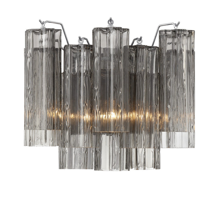 Crystorama ADD-302-CH-SM Two Light Wall Sconce, Polished Chrome