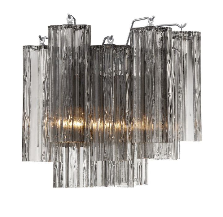 Crystorama ADD-302-CH-SM Two Light Wall Sconce, Polished Chrome