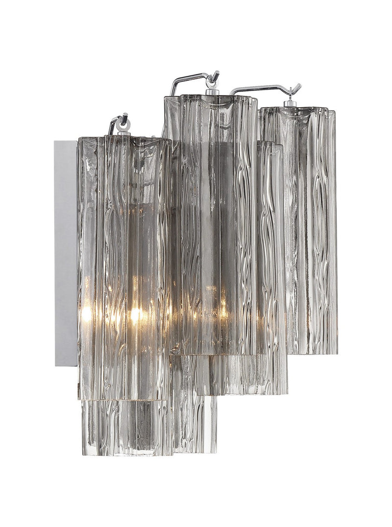 Crystorama ADD-302-CH-SM Two Light Wall Sconce, Polished Chrome