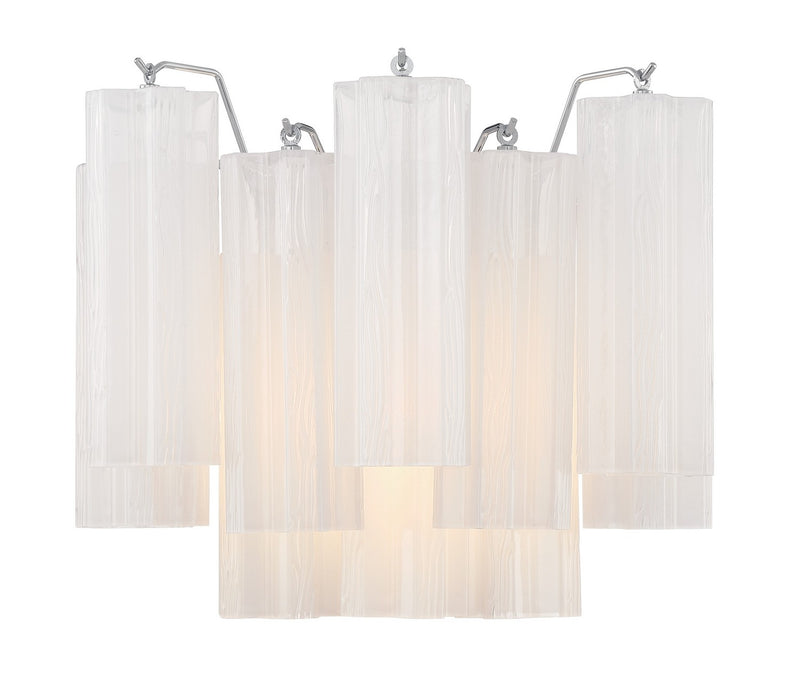 Crystorama ADD-302-CH-WH Two Light Wall Sconce, Polished Chrome