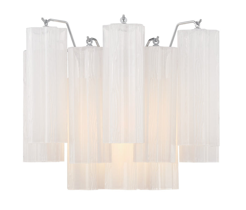 Crystorama ADD-302-CH-WH Two Light Wall Sconce, Polished Chrome