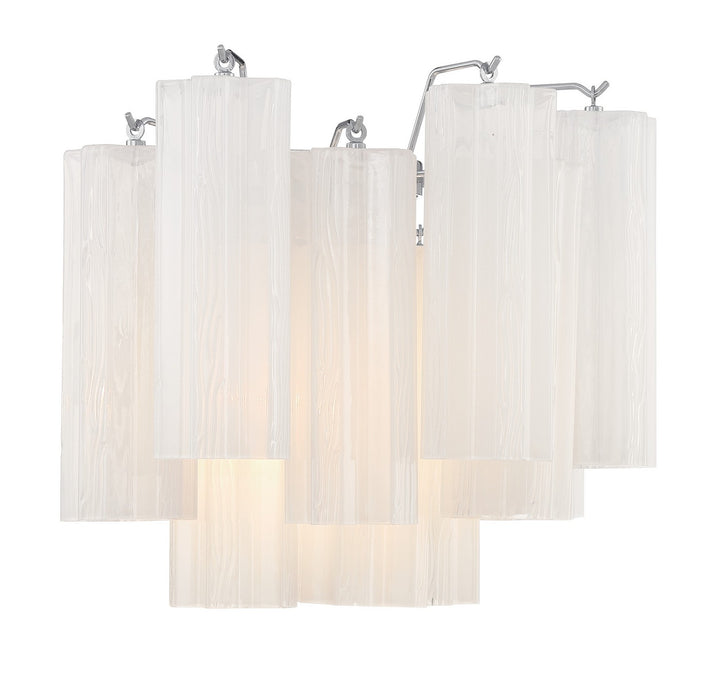 Crystorama ADD-302-CH-WH Two Light Wall Sconce, Polished Chrome