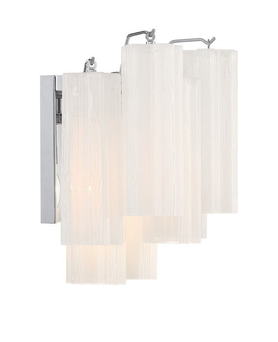 Crystorama ADD-302-CH-WH Two Light Wall Sconce, Polished Chrome