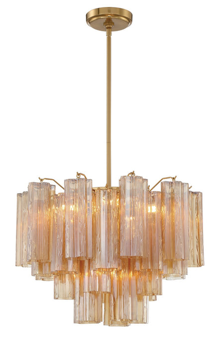 Crystorama ADD-306-AG-AM Six Light Chandelier, Aged Brass