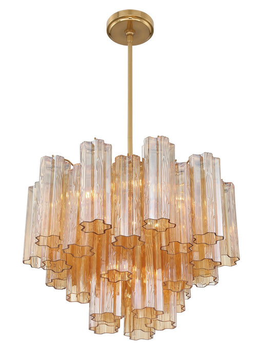Crystorama ADD-306-AG-AM Six Light Chandelier, Aged Brass