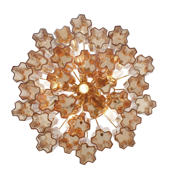 Crystorama ADD-306-AG-AM Six Light Chandelier, Aged Brass