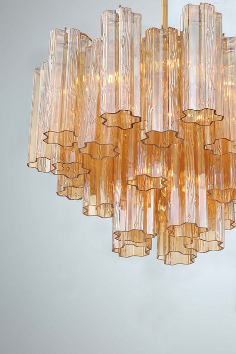 Crystorama ADD-306-AG-AM Six Light Chandelier, Aged Brass
